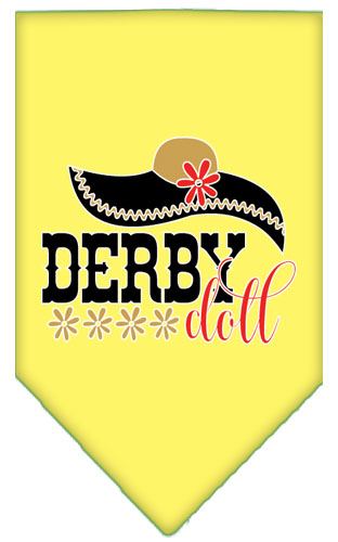 Derby Doll Screen Print Bandana Yellow Large